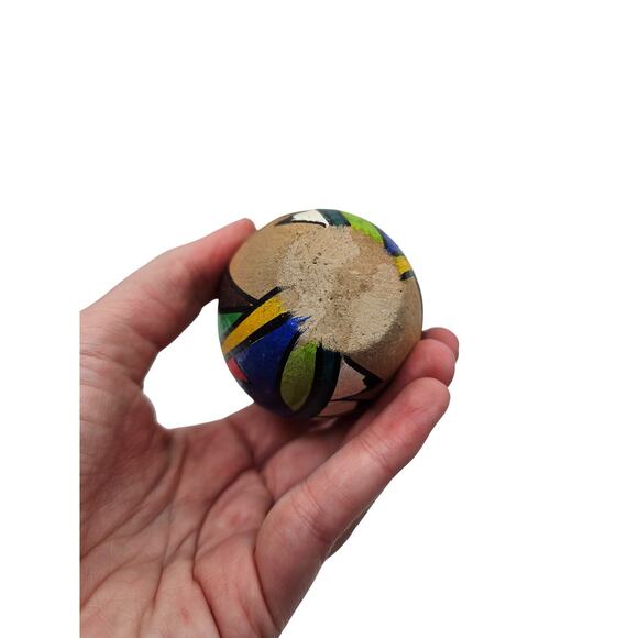 Vtg 1950s Pottery Clay Pot Bright Color Native American Hand Painted Vase - Picture 6 of 8